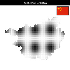 Medium dots map of guangxi in China