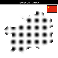 Medium dots map of guizhou in China