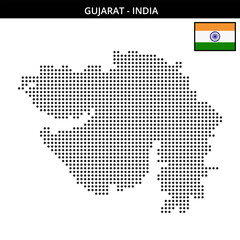 Obraz premium Medium dots map of gujarat in India