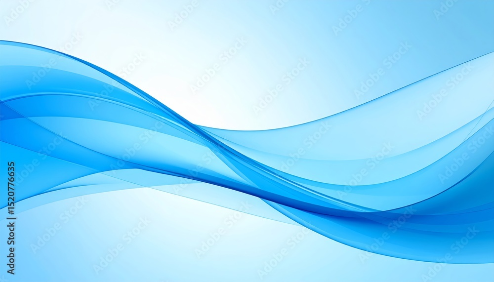 Wall mural abstract blue background with dynamic wave lines and flowing light