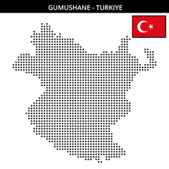 Obraz premium Medium dots map of Gumushane in Turkiye