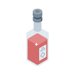 Get a glimpse of this isometric alcohol bottle icon
