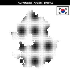 Obraz premium Medium dots map of gyeonggi in South Korea
