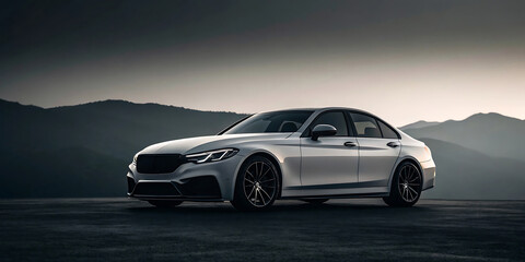 Elegant Silver Sedan Luxury Car Photography