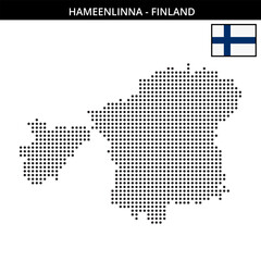 Medium dots map of hameenlinna in Finland