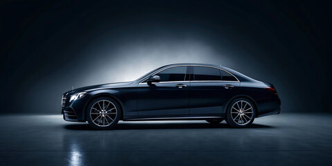 Elegant Dark Gray Sedan Automotive Photography