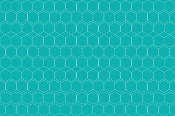Abstract teal background featuring geometric honeycomb shapes and seamless pattern design