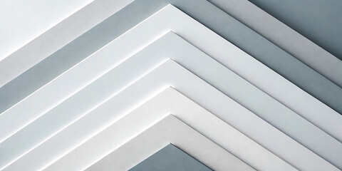 Obraz premium Abstract Diagonal Layers White and Gray Geometric Pattern