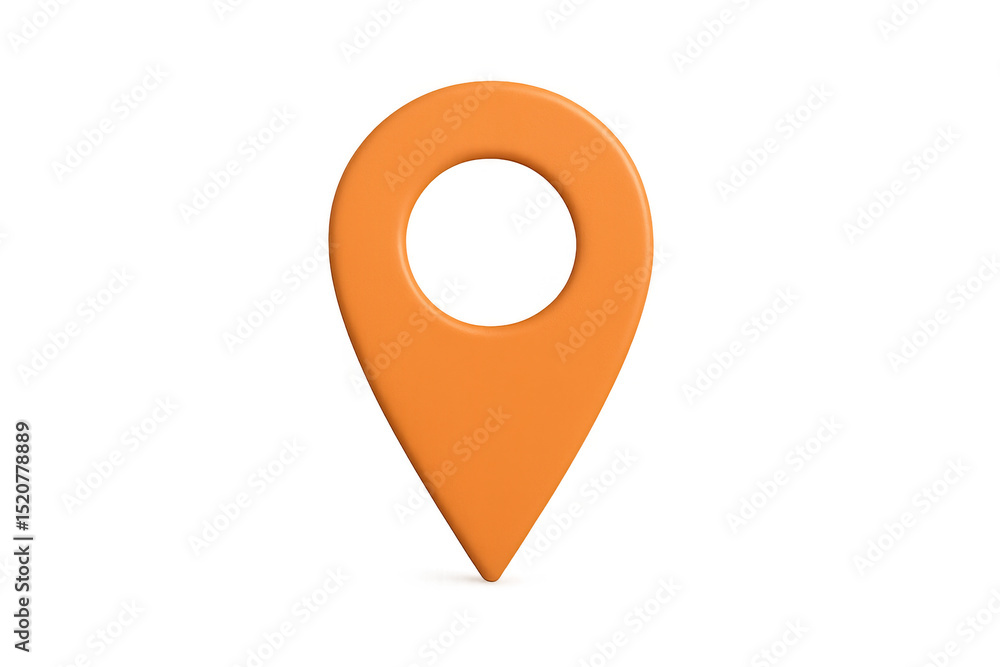 Aufkleber glossy orange location pin marking precise point on transparent surface, indicating geographical pos
