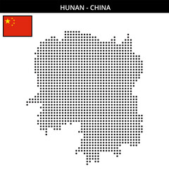 Medium dots map of hunan in China