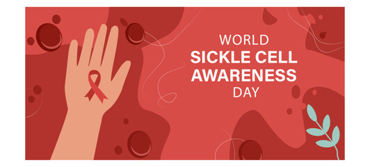 Visual World Sickle Cell Day Illustration with Blood Cells and DNA-03