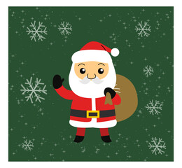 Whimsical Merry Christmas Illustration with Decorated Tree and Snowflakes-04