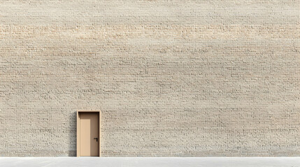 Beige Brick Wall With Simple Door