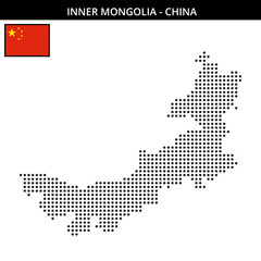 Obraz premium Medium dots map of Inner-Mongolia in China