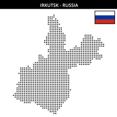 Medium dots map of Irkutsk in Russia