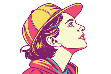 Colorful pop art portrait illustration