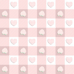 seamless pattern with pink peach and heart 