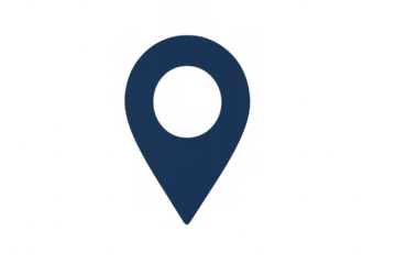 Location pin icon marking specific place, ideal for indicating destinations on maps and transparent background