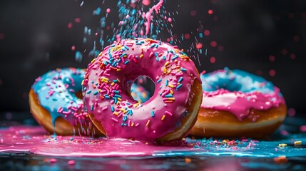Donuts Seamless Pattern Sweet Yummy Bakery