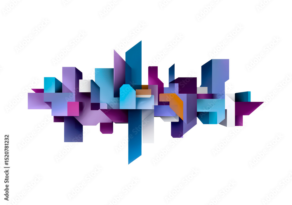 Poster abstract geometric art featuring vibrant colors and sharp angles, showcasing a dynamic composition a