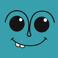 Funny Cartoon Emotion. Positive Graphic Design.
