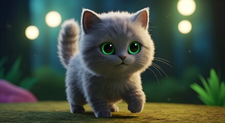 Obraz premium a cute cat big and beautiful eyes