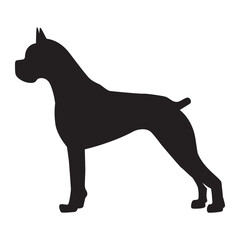 Boxer Dog silhouette icon vector illustration design on white background