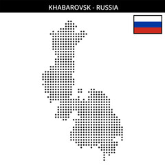 Medium dots map of Khabarovsk in Russia
