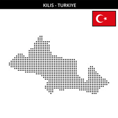 Obraz premium Medium dots map of kilis in Turkiye