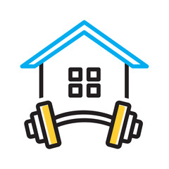 Vector multi color icon for Gym house