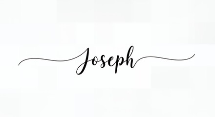 Stylish Handwritten Name “Joseph” in Elegant Cursive Script on White Background