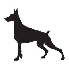 Doberman Dog silhouette icon vector illustration design on white background