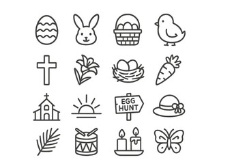 Easter celebration with symbols of spring, egg hunt, and religious elements showcased in a delightful arrangement