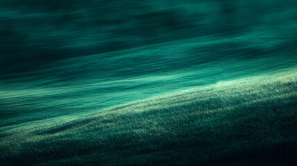 Low saturation green tone, wind blowing through the grass, blue moment, quiet and lonely picture, healing, film feeling, coarse grain texture, magazine cover, award-winning photography, film texture