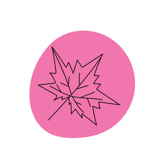 vector illustration of a pink leaf