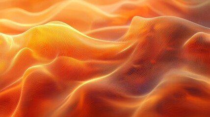 Obraz premium Abstract orange waves flowing gracefully, creating a warm and inviting atmosphere, perfect for backgrounds in design and marketing projects.