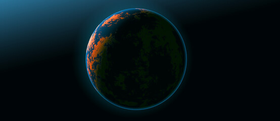 planet earth in space 3d render image