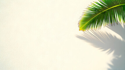 Digital Palm Leaf Shadow On White Sand Background