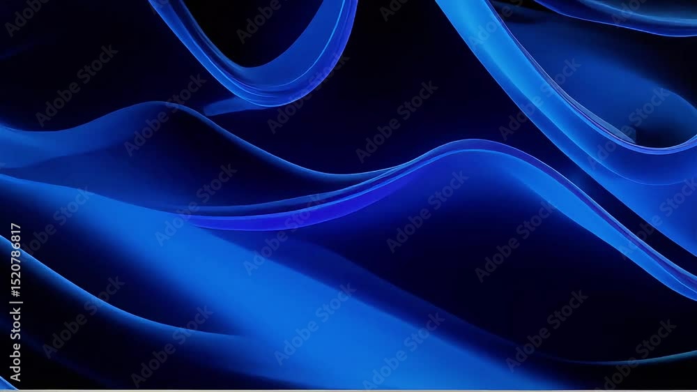 Poster abstract blue waves: dynamic fluid motion visuals