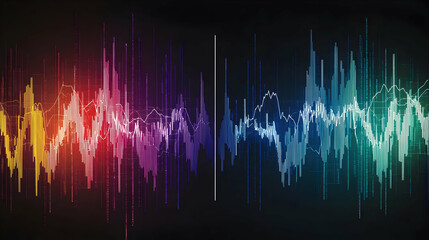 Abstract Colorful Sound Wave Visualization