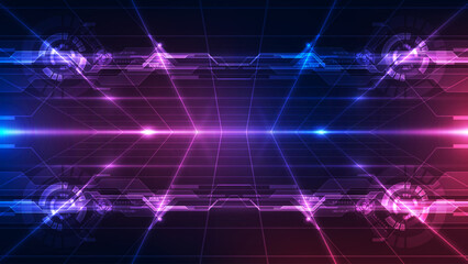 Abstract technology background. Futuristic interface. Vector illustration for your design