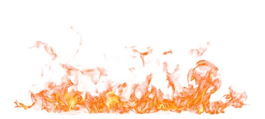 Fire flame on transparent background isolated png..