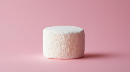 marshmallow on a pink background