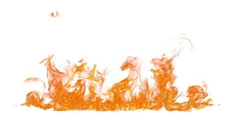 Fire flame on transparent background isolated png..