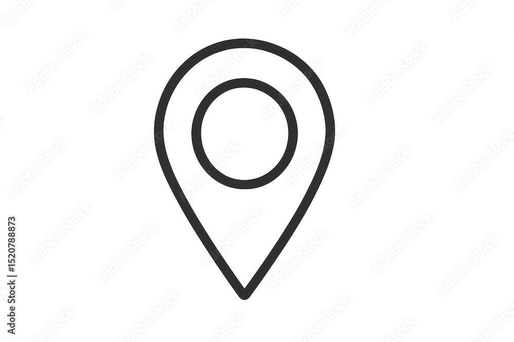 Poster location pin icon pointing position on transparent background, ideal for travel and navigation apps