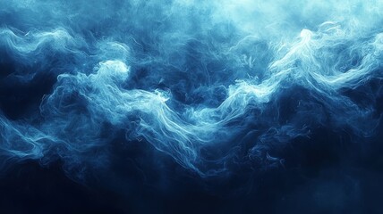 Dynamic Blue Smoke Swirls: Ethereal and Mysterious Atmosphere for Creative Projects and Backgrounds.