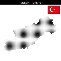 Obraz premium Medium dots map of mersin in Turkiye
