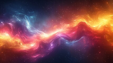 Vibrant cosmic nebula with swirling colors of orange, pink, and blue, creating a mesmerizing celestial scene perfect for space-themed projects.