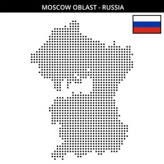 Medium dots map of Moscow-Oblast in Russia