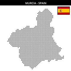Obraz premium Medium dots map of murcia in Spain